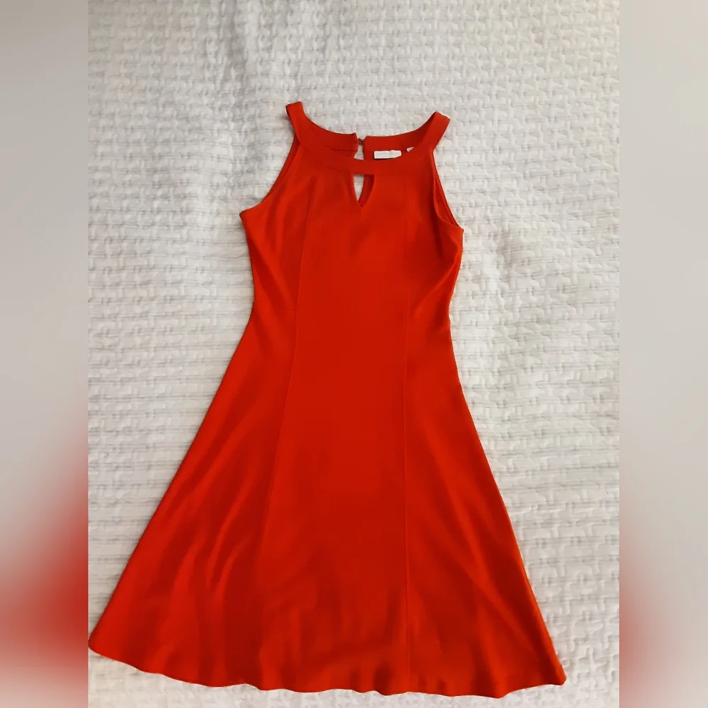 New York and Company Orange fit and flare Dress - Picture 1 of 5